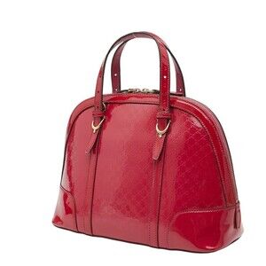 Gucci Pink Handbag Leather Patent Vernis GG